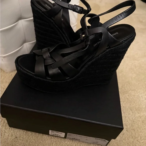 Saint Laurent Black wedges - Picture 3 of 4